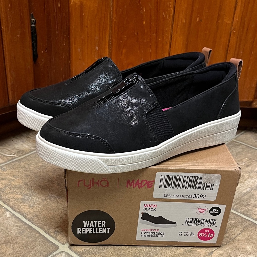 Ryka Black Slip-On Sneakers Women's Shoes 8.5
